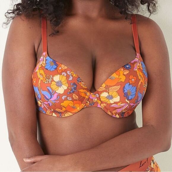 Victoria’s Secret PINK Wear Everywhere Lightly Lined Floral Bra Size 34B - Picture 1 of 4